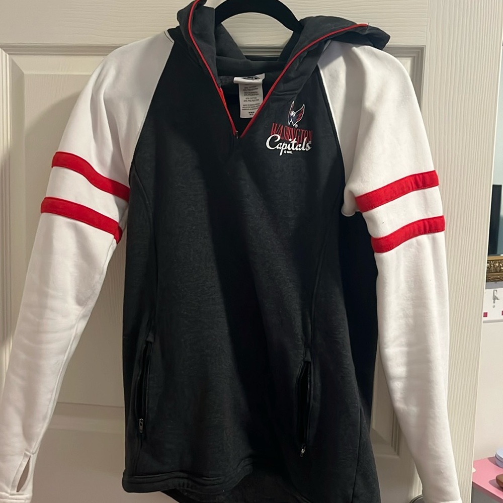 Washington capitals pullover zip hoodie hoody caps